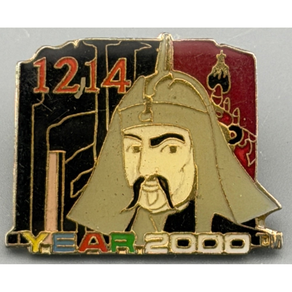 Vintage Genghis Khan Pin Year 2000 Commemorative Enamel 214 Mongolia Lapel Pin